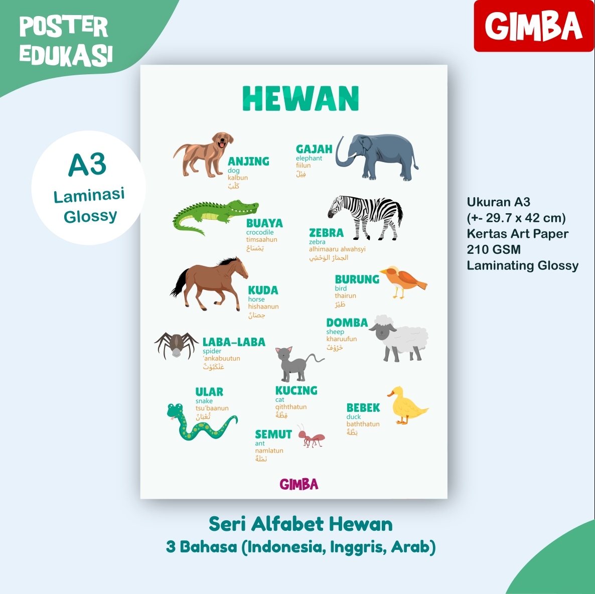Poster Hewan - Gimba Kids